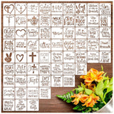 65Pcs Small Stencils for Painting on Wood Reusable, 3 Inch Reusable Stencil for Craft Ornament Paint Template Stencils for Wall Card Rock Wood Signs Coasters Canvas Home Decor (Bible Words) Hosomono