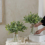 Zheart Fake Eucalyptus Stems in Glass Vase with Faux Water,14" Artificial Plants Eucalyptus Leaves for Shelf Desk Bathroom Farmhouse Room Coffee Table Home Decor (Sage Green) Zheart