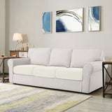 CHUN YI 3PC Stretch Couch Cushion Covers, Individual Sofa Seat Slipcovers Suitable for Armchair Loveseat Sofa with Spandex Jacquard Fabric(3pc, Ivory White/Cream) CHUN YI