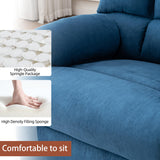 Ketaiyou Rocker Recliner Chair, Overstuffed Manual Rocking Recliner for Adults, Upholstered Comfy Soft Fabric Living Room Reclining Sofa Chair (Blue) Ketaiyou