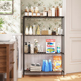 4-Tier Storage Shelves 35.4" L x 13.3" W x 53.7" H Metal Garage Shelves Standing Storage Shelf Adjustable Layer Racks with Steel Frame Suitable for Kitchen, Garage or Commercial Use (Black) FDW