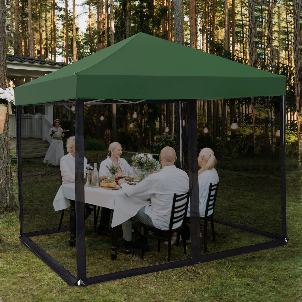 Mosquito Net for 10x10 Canopy Tent,Replacement Mosquito Netting for Gazebo Netting Screen Mosquito Screen Canopy for Camping for Patio Tent 10x10' (Mosquito Netting Only, Black 1) TONESLY