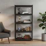 Magshion Display Cabinet with Acrylic Doors, 4-Tier Curio Cabinet for Collectibles, Display Case Showcase for Living Room, Office, 27.5"(L) x 13.5"(W) x 55"(H), Black Magshion