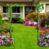 OUSHENG 7FT Garden Arch Arbor with Ground Stakes, Steel Frame Stand Trellis for Climbing Plants, Outdoor Archway Gate for Wedding Ceremony Decoration Party Vines Lawn Courtyard Patio Backyard OUSHENG
