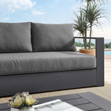 Modway Tahoe Aluminum Outdoor Patio Sofa in Gray Charcoal Modway