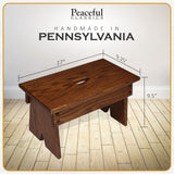 Peaceful Classics Step Stool - Amish Handmade Kids Step Stool - Bathroom, Bedroom, Living Room Or Kitchen Step Stool for Adults - Multipurpose Foot Stool Made of Solid Oak (9" High, Harvest) Peaceful Classics