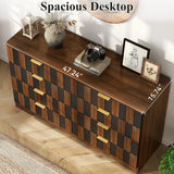 8 Drawer Dresser for Bedroom, Modern Double Dresser, 48" Wide Chest of Drawers with Anti-Tipping & Metal Handles, Mid Century Wooden Storage TV Stand, Closet Dresser for Living Room, Entryway, Walnut Loomie