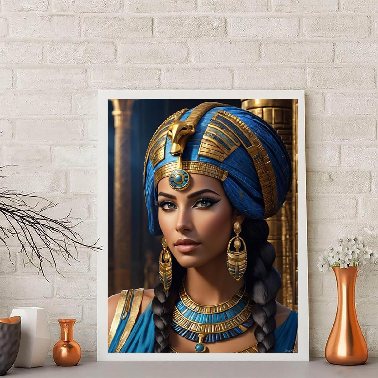 JXAVAXDE Amazing Egyptian Goddess Diamond Painting Kits, Mythology Diamond Art Painting Full Drill Round Gem for Adults Beginners DIY 5D Diamond Dots Art Kits Home Wall Decor 12x16 Inch JXAVAXDE