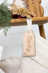 Engraved Christmas Stocking Tags | Stocking Name Tags | Personalized Stocking Tags | Family Stockings | Name Tags Wooden | Stocking Gift Tag WoodArtSupply