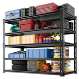 Lauxery Heavy Duty Garage Shelving, 5-Tier Storage Rack 3000LBS Capacity 48" W x 72" H x 24" D, Adjustable Storage Shelves, Boltless Assembly Shelving Unit for Workshop, Basement & Garage Organizer Lauxery