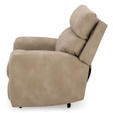 Signature Design by Ashley Next-Gen DuraPella Contemporary Faux Leather Wall Hugger Power Recliner with Adjustable Headrest and USB Ports, Light Brown Signature Design by Ashley