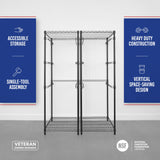 SafeRacks 2 Pack 5-Tier Steel Tote Rack - Maximize Space, Declutter, Organization, NSF Certified, Bin Storage for Garage, Pantry, Kitchen, Workspace, 5 Shelves, 31″ x 23″ x 68″, Black SafeRacks