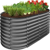Best Choice Products 4x2x2ft Outdoor Metal Raised Garden Bed, Oval Deep Root Planter Box for Vegetables, Flowers, Herbs, and Succulents w/ 101 Gallon Capacity, Rubber Edge Guard - Charcoal Best Choice Products