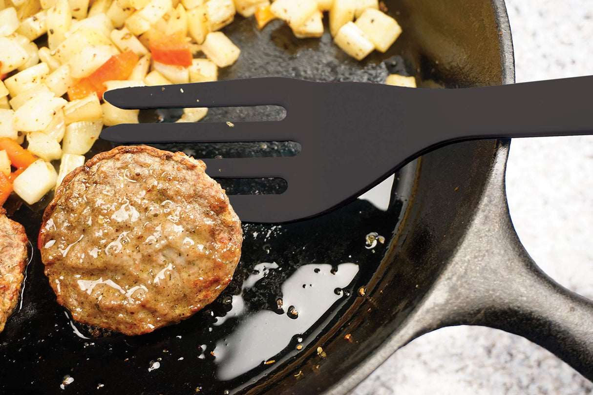 RSVP International (EFF-TQ) Silicone Flexible Fork, Black, 11" | Mixes Ingredients, Mashes Food, Whisks Eggs, & More | Dishwasher Safe & Heat Resistant | Baking, Serving, Mixing Made Easy RSVP