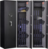 MARCREE Digital Password Long Gun Safes,Rifle Gun Safe Quick Access 5 Gun Storage Cabinet for Home Rifles Shotguns, Adjustable Support Frame, Removable Shelf, for Rifles Shotguns Pistols Marcree
