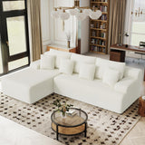 Daluvenix 107" Modern Boneless Couch with L - Shaped Chaise, Comfy Chenille Modular Sectional Sofa Daluvenix