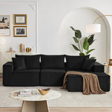 108” Modular Sectional Sofa, Cloud Sectional Couch with Deep Seat, Modern Modular L-Shape Sofa Couch with Chaise,Upholstered Couches for Living Room Bedroom (Black, Right Facing Chaise) Weture