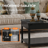 Gun Safe with Biometric Lock, Biometric Fingerprint Gun Safe for Rifles and Pistols, Hidden Gun Storage for Jewelry Money Rifles Pistols and Ammo, Use as Coffe Table (Black Marble Wood) Xyvaly