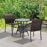 VINGLI Stackable Wicker Chairs Outdoor Dining Set of 4, All-Weather Patio Chairs for Garden, Porch, Deck, Fire Pit - Brown, 350 lbs Capacity VINGLI
