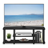 Furinno ‎20 Pounds Turn-N-Tube No Tools 3D 3-Tier Entertainment TV Stand up to 50 inch TV, Square Tubes, Americano/Black Furinno