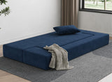 Luoxiao Folding Sofa Bed 2-in-1 Convertible Twin Sleeper Sofa Futon with 2 Pillows - Floor Couch & Bed Mattress for Apartments, College Dorms, Guest Room, Living Room, Navy Blue Luoxiao