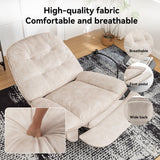 LEHZROAJ Swivel Rocker Recliner Chair for Adult, Power Glider Nursery Rocking Chair, Armless Single Recliner Sofa for Living Room, Oversized & Overstuffed, Phone Holder Included, White LEHZROAJ