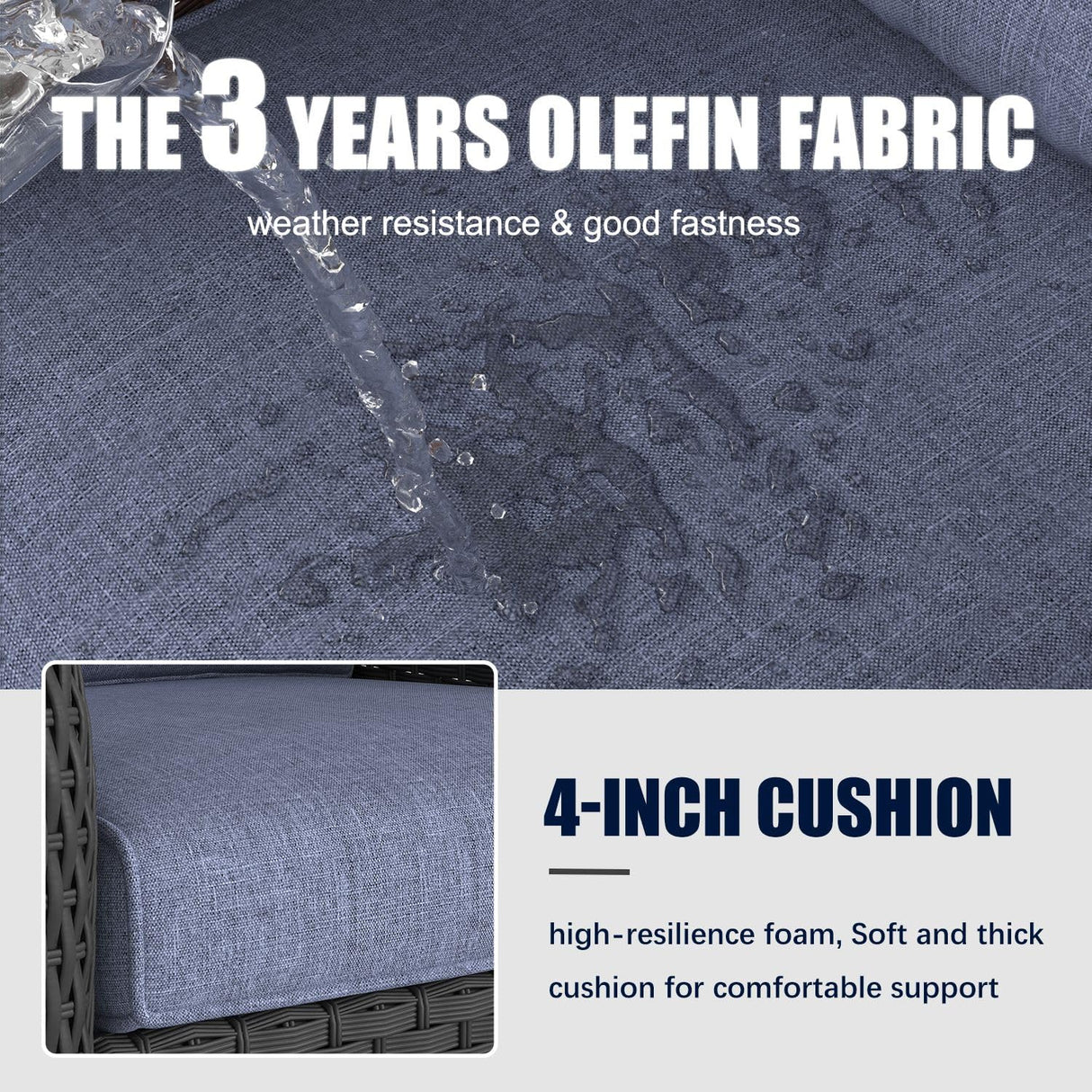 LayinSun 7 Pieces Outdoor Patio Furniture Set with Fire Pit Table, Rattan Wicker Sectional Swivel Rocker Chairs Sets LayinSun