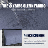 LayinSun 7 Pieces Outdoor Patio Furniture Set with Fire Pit Table, Rattan Wicker Sectional Swivel Rocker Chairs Sets LayinSun