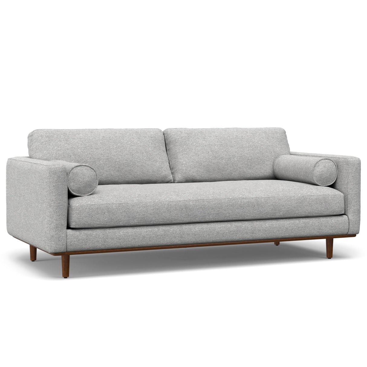 SIMPLIHOME Morrison Mid-Century Modern 89 Inch Wide Sofa in Mist Grey Woven-Blend Fabric, For the Living Room and Family Room SIMPLIHOME