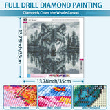 TOPMCYSG Forest Wolf Diamond Art Kits for Adults,Landscape 5D Diamond Painting Kits for Beginners,DIY Round Full Drill Diamond Dots Paintings Picture Gem Art Craft for Home Wall Decor 13.78x13.78 in TOPMCYSG