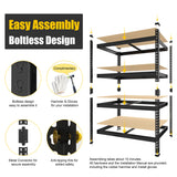 PrimeZone 40" W x 20" D x 59" H Heavy Duty Storage Shelves, 4 Tier Adjustable Garage Shelving Unit, Metal Organizer Shelf Utility Rack for Warehouse Pantry Closet Kitchen, Black, 2 Pack PrimeZone