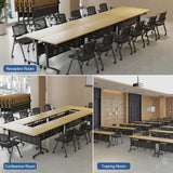 6-Pack Folding Conference Table for 12-16People,Modern Flip Top Training Room Tables with Wheels Save Space Rectangle Office Meeting Table Computer Desk forStudy Writing (6pcs 62.9 * 23.6 * 29.5in) GOYQGLE
