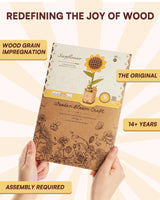 Wowood 3D Flower Wooden Puzzles for Adults-Sunflower, DIY Wooden Flowers Model Kit Building Set Crafts for Adults to Build, Botanical Collection/Ideal Creative Gift Ideas/Housewarming (86PCS) Wowood