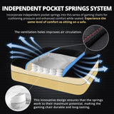 Dowinx Gaming Chair Breathable PU Leather Gamer Chair with Pocket Spring Cushion, Ergonomic Computer Chair with Massage Lumbar Support,Adjustable Swivel Task Chair with Footrest(Black) Dowinx