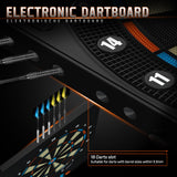 CyeeLife Electronic Dartboard&12 Soft Darts,8 Players&34 Games&255 Variations,Battery/Adapter/3 Languages Switching for Professional Dart Games CyeeLife