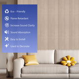 BUBOS 10 pack Large Acoustic Panels, 48"X 12"X 0.4" Sound Proof Panels for Walls,Decorative Sound Proof Panels,Self-Adhesive Acoustical Wall Panels,3D Slat Sound Panels for Home Office Studio Camel BUBOS