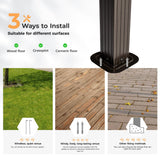 HAPPATIO 10' x 12' Hardtop Gazebo with Aluminum Frame, Outdoor Gazebo Hardtop with Galvanized Steel Double Roof for Deck, Backyard, Patio, Lawns (Brown) HAPPATIO