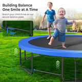 Lyromix 16FT Outdoor Trampolines for Kids and Adults, Pumpkin Trampolin with Curved Poles, Recreational Trampolin with Basketball Hoop and Safety Enclosure Net for Kids and Adults Lyromix
