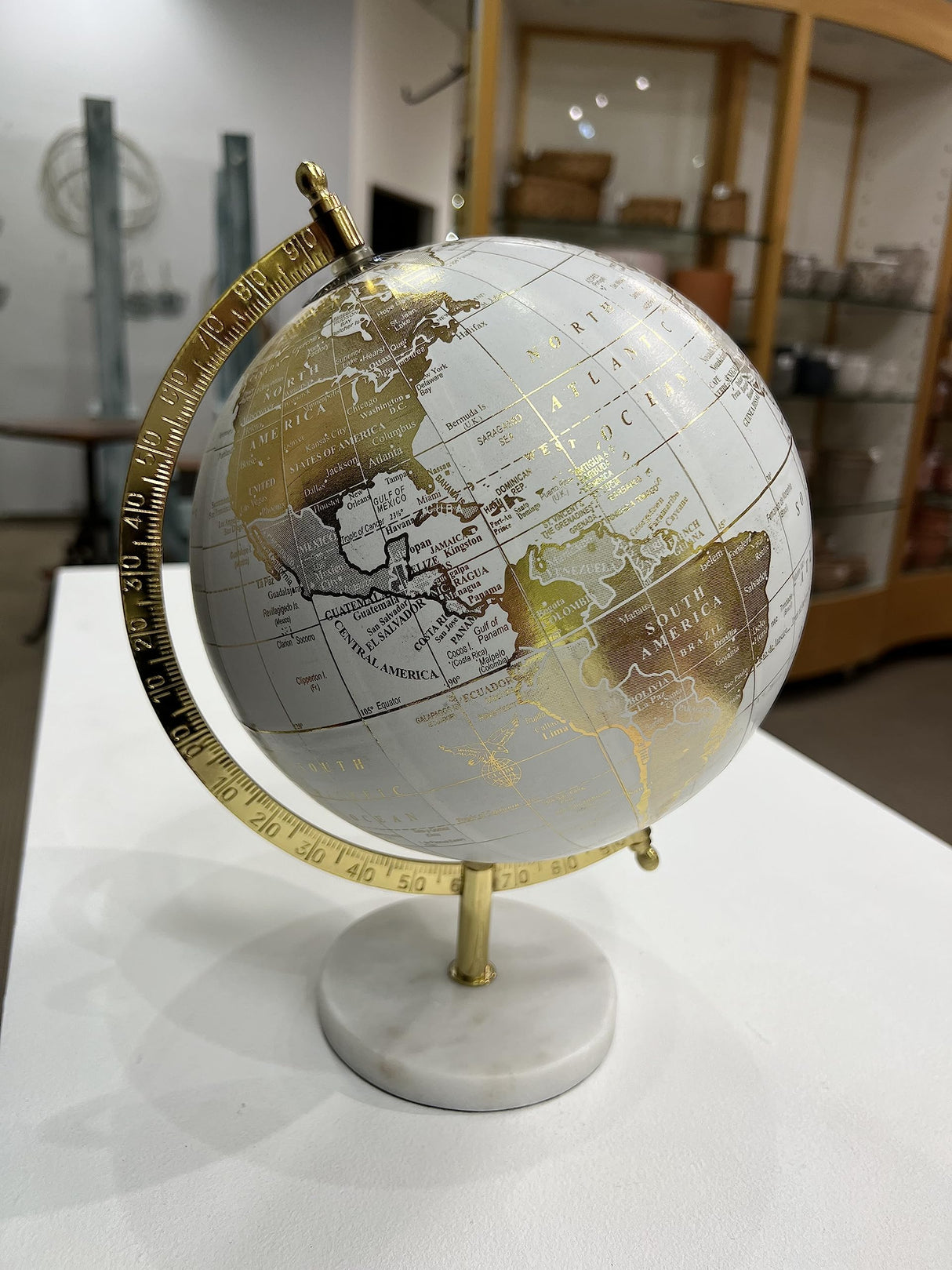 Abbott Collection 57-LATITUDE-19 Spinning Small Decorative Globe, Grey/Black, 11" H Abbott Collection