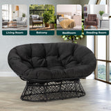 Bme Double Papasan Chair, 600lbs Capacity, Ergonomic Design, Soft Thick Fabric Cushion, Bee-Designed Frame, Durable Steel, 60", Black - Black Base Bme