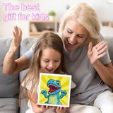 Reofrey Diamond Art Kits for Kids with Frame, DIY Dinosaur Animal Diamond Painting Kits, Arts Crafts Gift for Girls & Boys Ages 4,5,6,7,8,9,10,11,12, Creative Educational Toy for Beginners (7x7 Inch) Reofrey