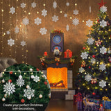 36pcs Snowflakes-Christmas Tree Decorations, Snowflake Ornaments for Tree, Plastic Glitter White Snow Flakes Ornaments, Christmas Indoor Winter Wonderland Decor kockuu