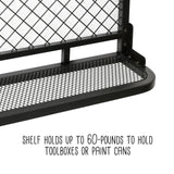 Honey-Can-Do Reversible Garage Wall Grid Shelf With Hooks, Black SHF-09837 Black Honey-Can-Do