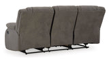 Signature Design by Ashley First Base Contemporary Faux Leather Manual Reclining Sofa, Gray Signature Design by Ashley