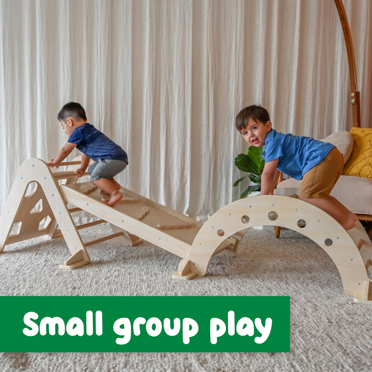 SPARK & WOW Activity Gym - 3-Piece Indoor Climber - Solid Wood - Gross Motor Activities for Infants and Toddlers SPARK & WOW