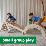 SPARK & WOW Activity Gym - 3-Piece Indoor Climber - Solid Wood - Gross Motor Activities for Infants and Toddlers SPARK & WOW