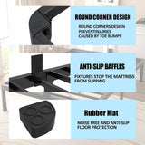 FUIOBYVV Queen Bed Frame with Round Corner Edge Legs 18 inch High 3500 lbs Heavy Duty Metal Platform Bed Frame Queen Size No Box Spring Needed/Non-Slip/Steel Slat Support/Noise Free FUIOBYVV