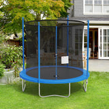 8FT Trampoline with Safety Enclosure Net Combo Bounce Jump Outdoor Fitness Trampoline PVC Spring Cover Padding for Kids FDW
