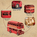 ROBOTIME 3D Puzzles for Adults Wooden Craft London Tour Bus DIY Model Kit to Build Educational Brain Teaser Toy for Kids Craft Decor Gift ROBOTIME