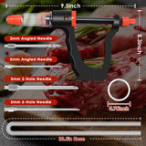 Dreyoo Marinade Injector Syringe for Smoking, Meat Injector Syringe with 3 Flow Settings, 4 Precision Needles & 33.46in Hose Ideal Meat Syringe Pump for BBQ, Smoking, Turkey and Holiday Feasts Dreyoo